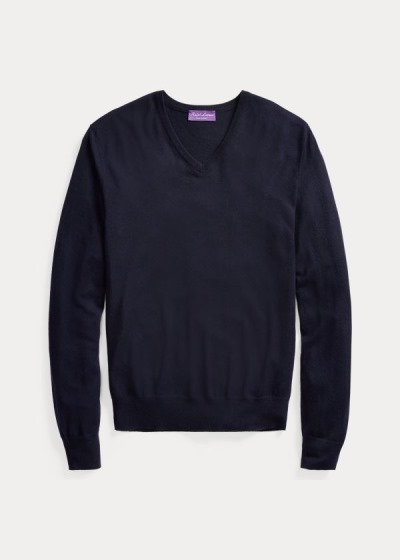 Suéter Ralph Lauren Cashmere V-Neck Homem 31679-SLGB